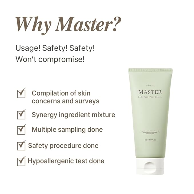 mixsoon] Master Gentle Recipe Foam Cleanser 5.07 fl oz / 150ml | Mild Exfoliation Cleanser for Dry and Sensitive Skin that Improves Skin Texture and Sebum Care | Vegan, Cruelty Free
