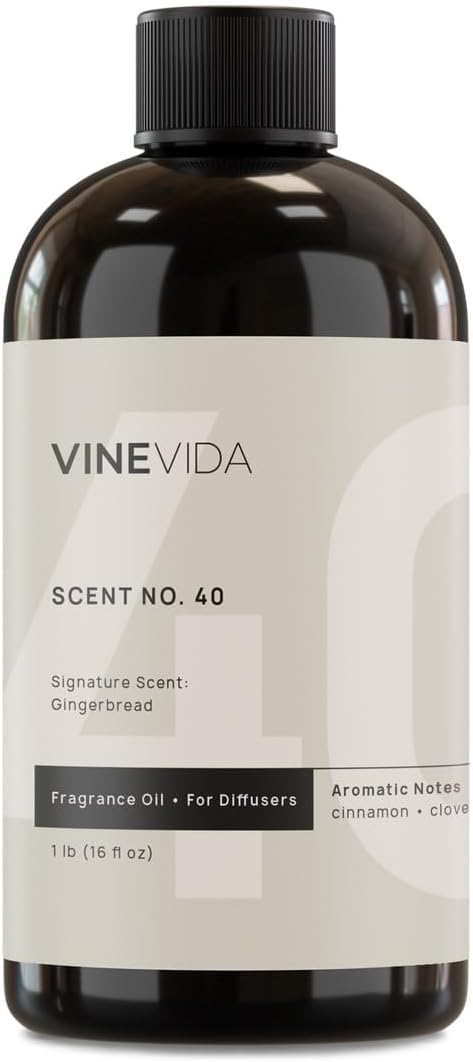 VINEVIDA [16 Fl Oz] Gingerbread Fragrance Oil for Cold Air Diffusers, Essential Oils for Diffuser Oil Refill & Air Freshener Room Spray