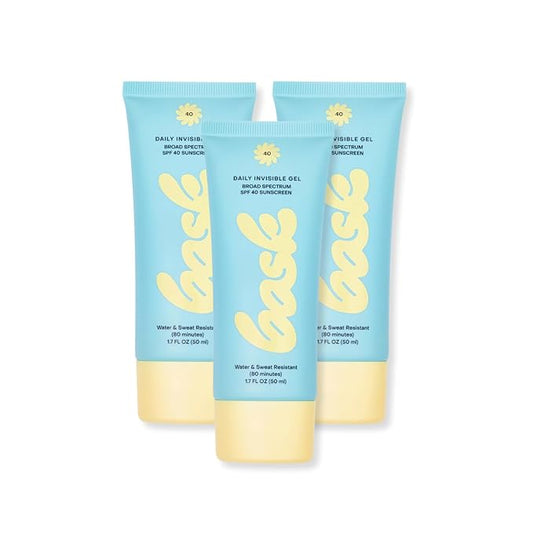 Bask Suncare SPF 40 Daily Invisible Gel Face Sunscreen - Broad Spectrum Protection, Fragrance Free, Hydrating, Lightweight & Fast Absorbing, Dermatologist Recommended, 1.7 fl oz (Pack of 3)