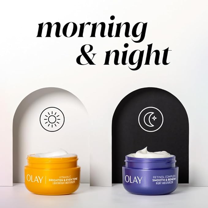 Olay Vitamin C Face Moisturizer, Bright & Even Lightweight Cream for Women - Brightens, Hyrdates, Evens Tone & Texture, Glowing Skin Care - Recyclable Sustainable Eco Jar, Non-Greasy, 2 Oz