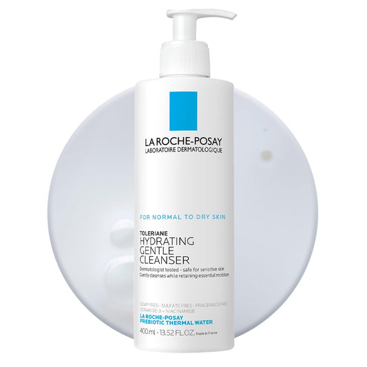 La Roche-Posay Toleriane Hydrating Gentle Face Cleanser – Daily Cream Cleanser with Niacinamide & Ceramides for Dry to Normal, Sensitive Skin