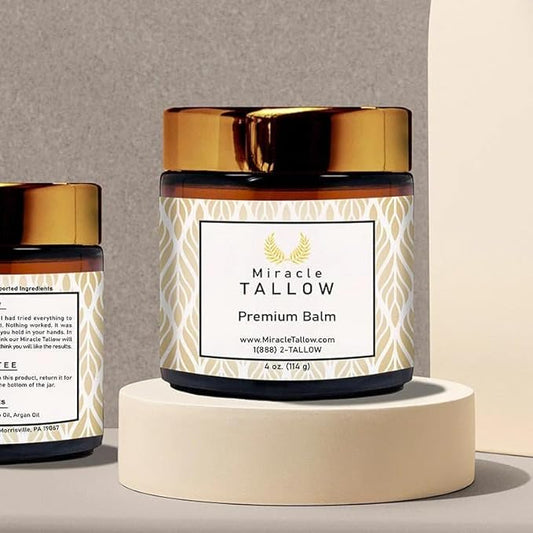 Natural Nourishing Tallow Balm for Skin Care - Handcrafted for Dry Skin - Organic Grassfed Beef Tallow - Perfect for Sensitive Skin - Hydrating & Healing (Premium)