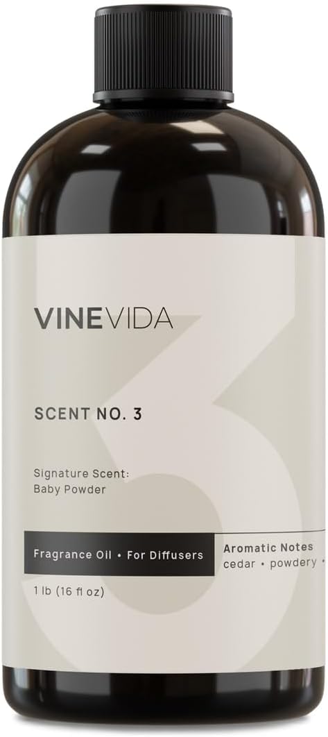 VINEVIDA [16 Fl Oz] Baby Powder Fragrance Oil for Cold Air Diffusers, Essential Oils for Diffuser Oil Refill & Air Freshener Room Spray