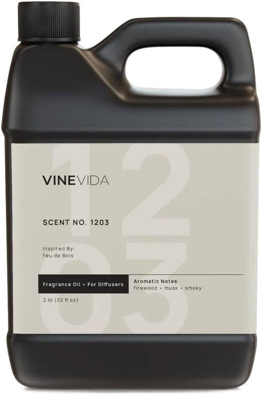 VINEVIDA [32 Fl Oz] Scent NO. 1203 Fragrance Oil for Cold Air Diffusers, Aromatic Notes of Smokey Woody Musk, Essential Oils for Diffuser Oil Refill & Air Freshener Room Spray