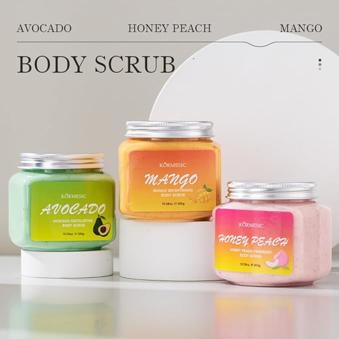 Mango Exfoliating Body Scrub, Body, Face, Hand, Foot Scrub For Dead Skin Remover, Deep Cleanse & Nourishing, Gentle Body Exfoliation Skincare