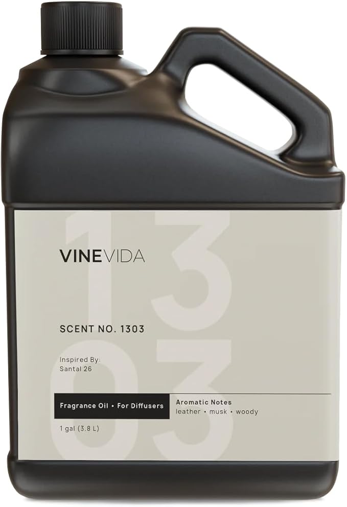 VINEVIDA [128 Fl Oz] Scent NO. 1303 Fragrance Oil for Cold Air Diffusers, Aromatic Notes of Leather Musk Sandalwood, Essential Oils for Diffuser Oil Refill & Air Freshener Room Spray