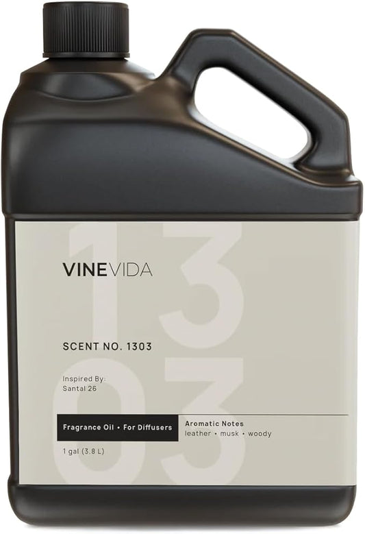 VINEVIDA [128 Fl Oz] Scent NO. 1303 Fragrance Oil for Cold Air Diffusers, Aromatic Notes of Leather Musk Sandalwood, Essential Oils for Diffuser Oil Refill & Air Freshener Room Spray