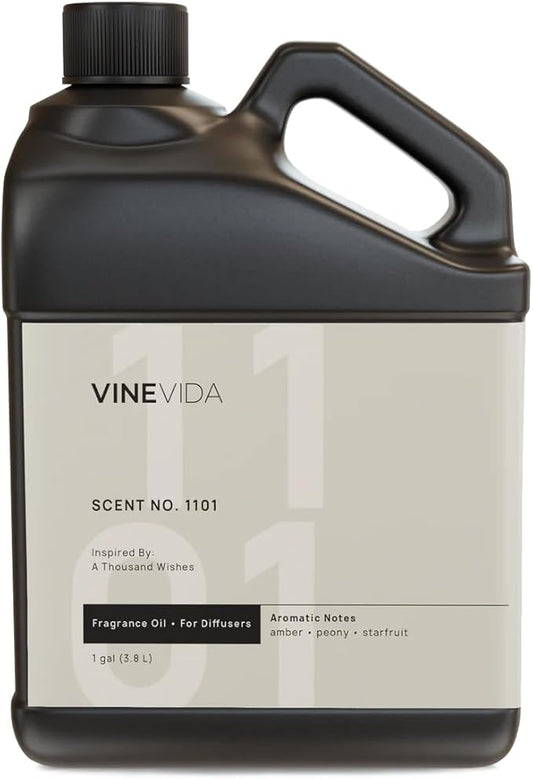 VINEVIDA [128 Fl Oz] Scent NO. 1101 Fragrance Oil for Cold Air Diffusers, Aromatic Notes of Amber Peony Starfruit, Essential Oils for Diffuser Oil Refill & Air Freshener Room Spray