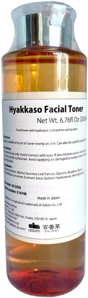 Acne Care Gentle Toner for Sensitive Skin, Dry Skin, Alcohol Free, Hyaluronic Acid Moisturizer, Japanese Skincare, Spring Water Facial for Men, Women, Teens, Hyakkaso | 6.76 fl.oz 200ml