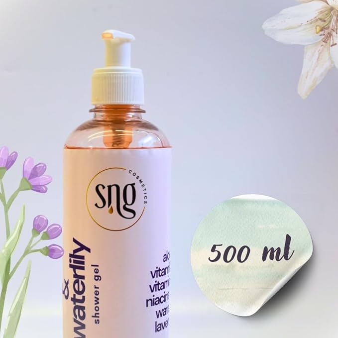 Lavender Body Wash for Women Men 16.9 fl oz – Hydrating Scented Shower Gel with Aloe Vera & Waterlily - Paraben and Cruelty Free