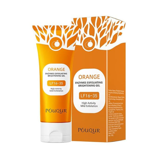 Orange Exfoliating Gel for Face and Body, Exfoliating Cleansing Gel Scrub, Remove Blackheads Moisturize Cleansing, Orange Enzymes Exfoliatings Gels All Types Skin (3PC, 3)