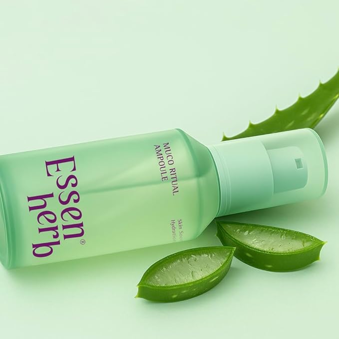 Muco Ritual Ampoule – Korean Vegan Skincare Facial Serum with Aloe Polysaccharides – Lightweight Hydrating Ampoule for Delicate, Dry & Visibly Stressed Skin – 4.05 fl oz (120ml)