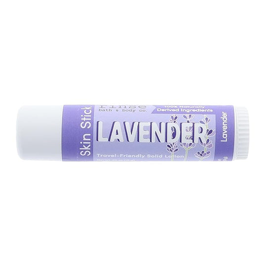Rinse Bath & Body Lavender Solid Lotion Stick - Natural Lotion Bar w/Shea and Cocoa Butter | Deep Moisturizing No Mess Travel Lotion w/Beeswax, Apricot & Refined Avocado Oil | Handmade |.5oz