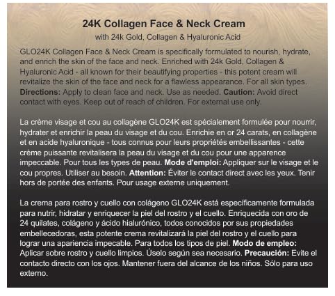GLO24K Cream with 24k Gold, Retinol, Vitamins, and Hyaluronic Acid. Optimally Hydrate your Skin while you sleep. (Cherry (Collagen Cream))