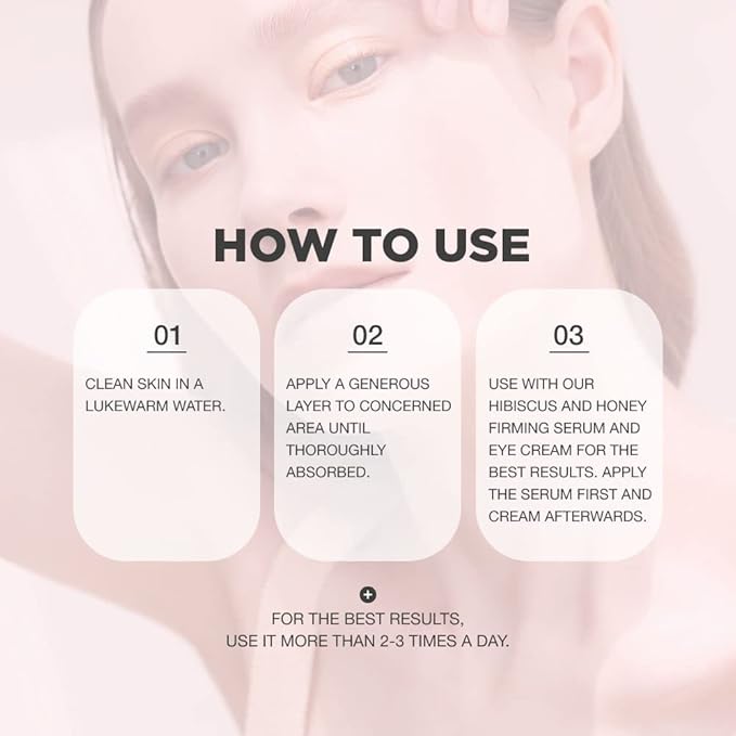 Hibiscus and Honey Firming Cream | Concentrated Complex | Lightweight Neck Firming Cream for Sensitive and All Skin Type | Formulated with Collagen Centella Asiatica, and Other Natural Ingredients |