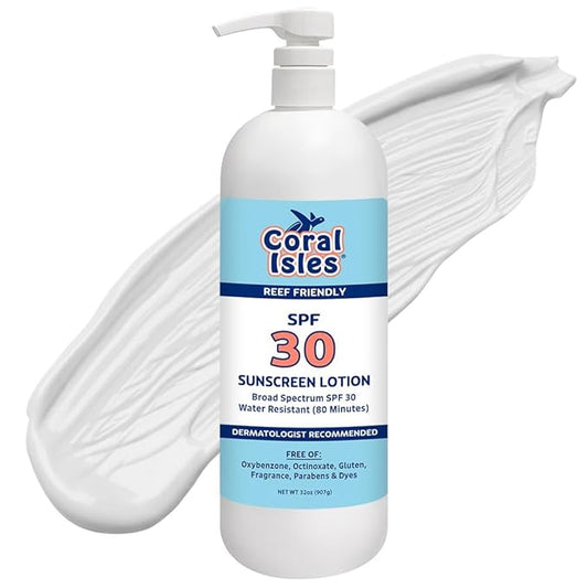 Rocky Mountain Sunscreen SPF 30 Lotion | Broad Spectrum UVA/UVB Protection | Hawaii 104 Reef Act Compliant (Oxybenzone & Octinoxate Free) | Water Resistant 80 Min. | Quart with Pump (32 Fl Oz)