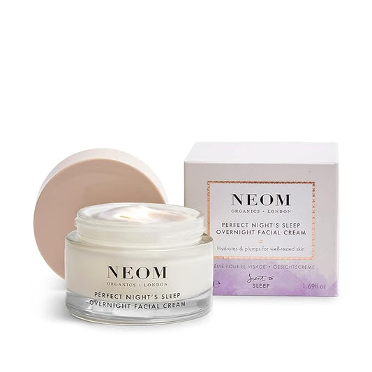 Neom- Perfect Night’s Sleep Overnight Facial Cream - 50ml | Face Moisturiser With Hyaluronic Acid, Aloe Vera & Ceramides To Plump & Reduce Lines | Suitable For All Skin Types