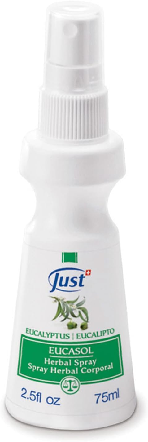Eucasol Spray 75ml. Enriched With Eucalyptus Essential Oil. Alternative Room, Pillow Or Fabric Spray. Eucalyptus Spray by Swiss Just