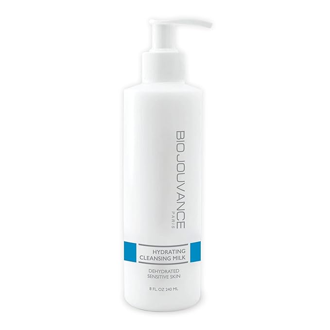 Hydrating Cleansing Milk 8oz / 240ml - For Normal/Dry/Sensitive Skin | Gentle Face Wash & Makeup Remover | Daily Facial Skin Care Treatment Regimen | Made in France