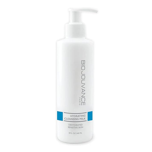 Hydrating Cleansing Milk 8oz / 240ml - For Normal/Dry/Sensitive Skin | Gentle Face Wash & Makeup Remover | Daily Facial Skin Care Treatment Regimen | Made in France