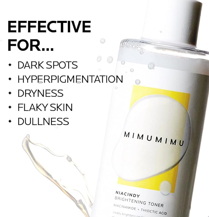 MIMUMIMU Dark Spot Remover Toner for Face | Korean Clinic Skincare - Thioctic Acid & Niacinamide 5% | Fades Melasma & Hyperpigmentation | Gentle Exfoliation w/Pumpkin Extract | Pack of 4