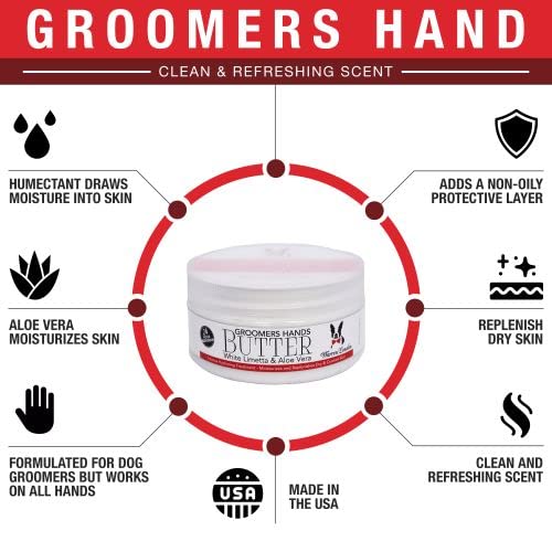 Warren London Groomers Hand Butter – 8 oz Working-Hands Cream for Dry, Cracked Skin | Fast-Absorbing Aloe & Shea | White Limetta Scent | Non-Greasy Moisturizer Made in USA