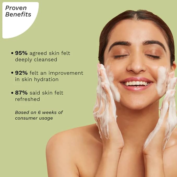 Pilgrim Squalane Foaming Face Wash | Deep Cleansing & Hydrating | Removes Dirt, Oil & Impurities | Enriched with Kiwi Extract & Vitamin B5 | Gentle & Non-Drying | 4.05 Fl Oz (120ml)