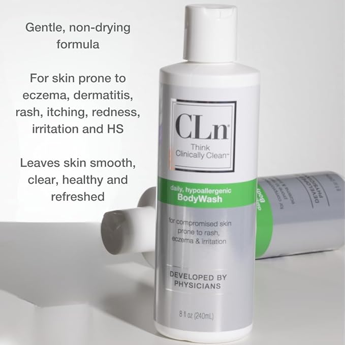 CLn® BodyWash –Non-Drying Body Wash, For Compromised Skin Prone to Eczema, Dermatitis, Rash & Hidradenitis Suppurativa, Fragrance-Free & Paraben-Free, 8 fl oz.