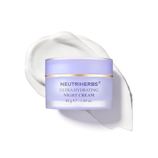 Neutriherbs Ultra Hydrating Night Cream, Face Moisturizer with Jojoba Oil, Ceramide, Squalane, Overnight Face Cream for Dry,Dehydrated Skin,Deep Nourish Hydrated Skin - 1.69oz
