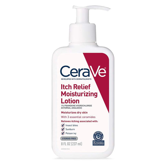 Anti-Itch Moisturizing Lotion with Pramoxine Hydrochloride – Soothing Relief for Itchy, Irritated Skin, Bug Bites, Sunburn & Dryness – Fast-Acting Hydration for Sensitive Skin – 8 fl oz