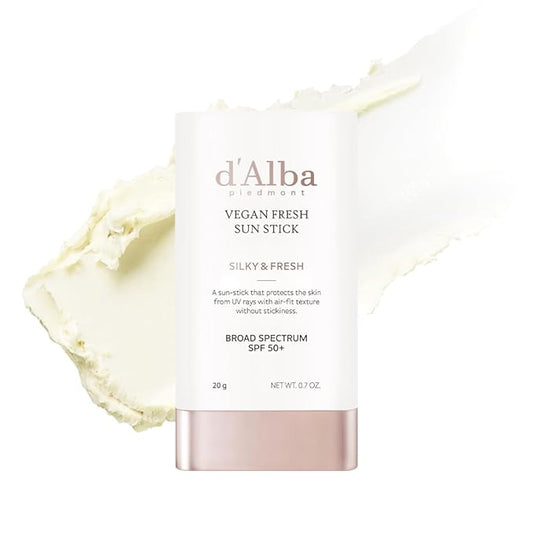 d'alba Piedmont Air Fit Fresh Sun Stick, OTC BROAD SPECTRUM SPF 50+, Non-Sticky On-the-Go Sun Protection, Outdoor Essential Vegan NEW Type Sun Stick, Silky & Fresh, Korean Skin Care (0.7 Oz.)