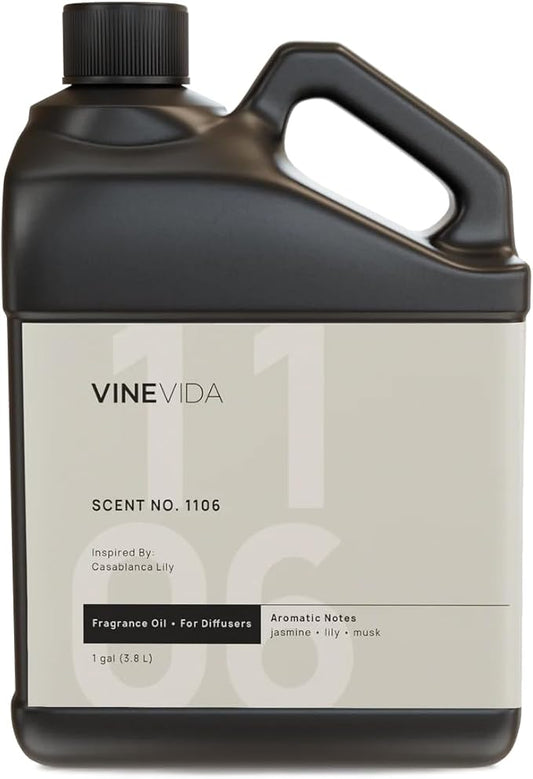 VINEVIDA [128 Fl Oz] Scent NO. 1106 Fragrance Oil for Cold Air Diffusers, Aromatic Notes of Casablanca Lily & Ocean Air Essential Oils for Diffuser Oil Refill & Air Freshener Room Spray