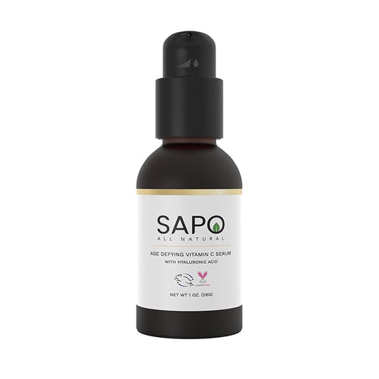 Vitamin C Serum - Brightening Facial Treatment with Hyaluronic Acid, Chamomile, Orange Oil & Extract - Exfoliating Dark Spot Corrector & Antioxidant Boost for Nice Glowy Skin - 1 oz