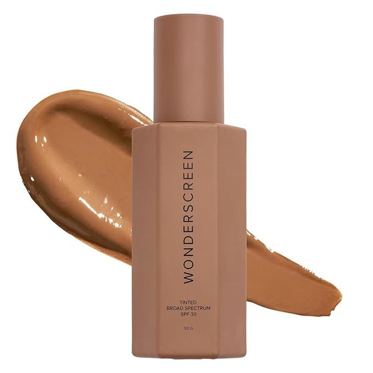 DIME Beauty Tinted Glow Wonderscreen SPF 30, Mineral Sunscreen for Face with 19% Zinc Oxide, Tinted Moisturizer with SPF, 50 g (Deep)