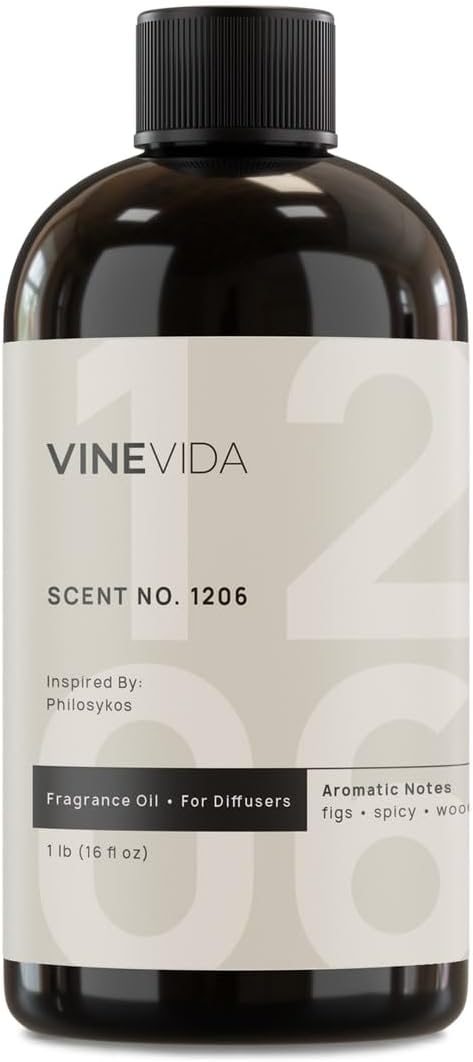VINEVIDA [16 Fl Oz] Scent NO. 1206 Fragrance Oil for Cold Air Diffusers, Aromatic Notes of Fig Fruit Wood Black Pepper, Essential Oils for Diffuser Oil Refill & Air Freshener Room Spray