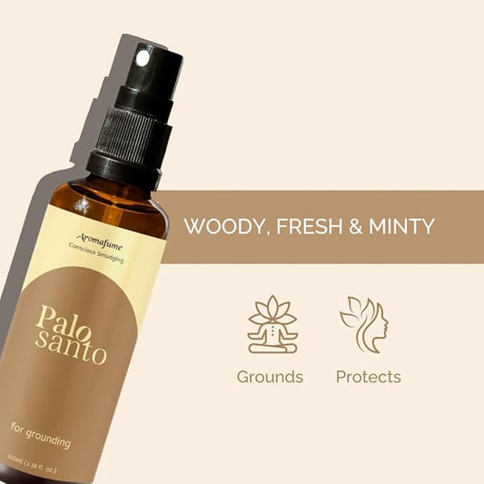 Palo Santo Smudge Spray for Protection & Energy Clearing (0.33 Ounce) - Clean, Smoke-free, Non Toxic alternative to Incense & Smudges