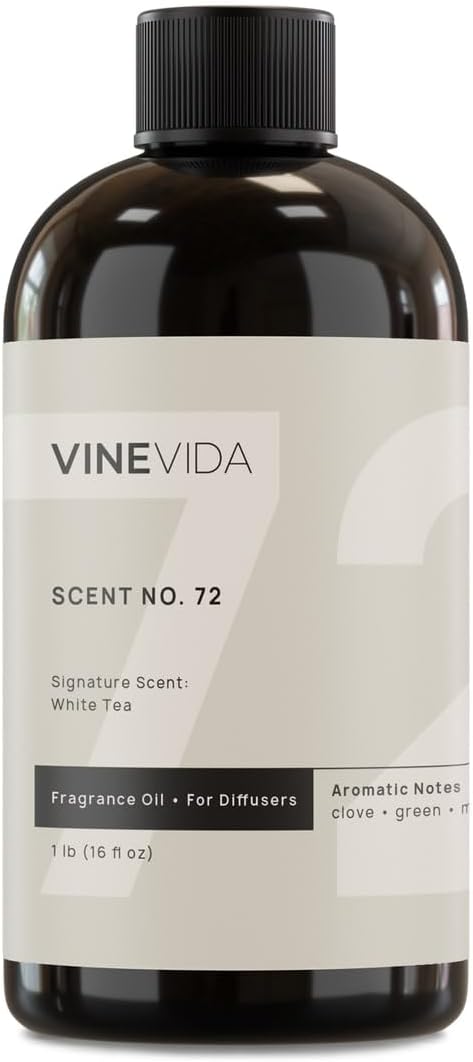 VINEVIDA White Tea Fragrance Oil for Cold Air Diffusers - 16 Fl Oz - Essential Oils for Diffuser Oil Refill & Air Freshener Room Spray