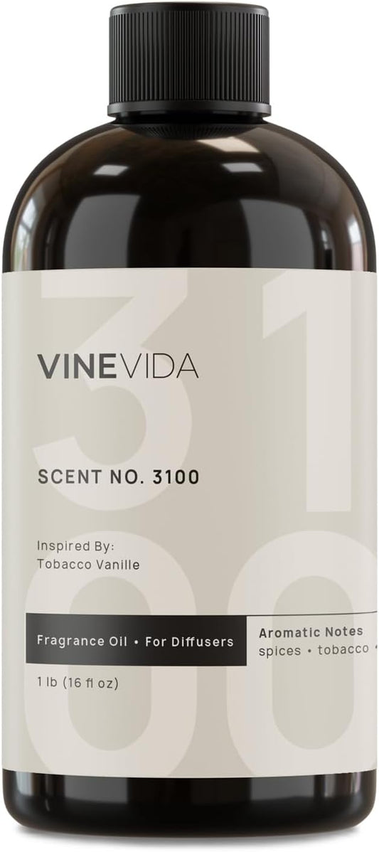 VINEVIDA [16 Fl Oz] Scent NO. 3100 Fragrance Oil for Cold Air Diffusers, Aromatic Notes of Spices Tobacco Vanilla, Essential Oils for Diffuser Oil Refill & Air Freshener Room Spray