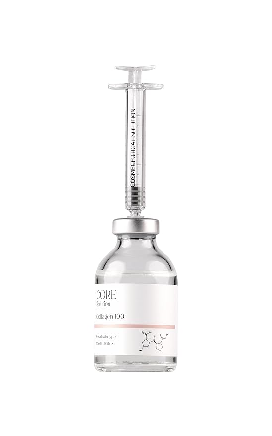 Collagen 100 Ampoule – Skin Elasticity & Anti-Aging Serum for Fine Lines and Wrinkles – 30mL + Needleless Syringe