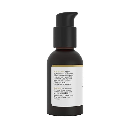 Vitamin C Serum - Brightening Facial Treatment with Hyaluronic Acid, Chamomile, Orange Oil & Extract - Exfoliating Dark Spot Corrector & Antioxidant Boost for Nice Glowy Skin - 1 oz