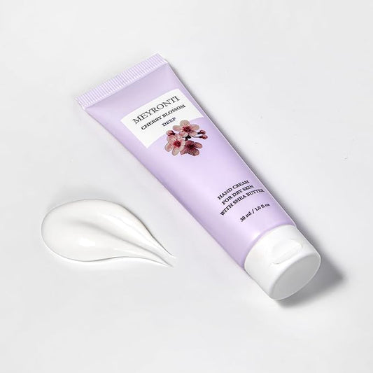 Cherry Blossom scented hand cream for dry cracked hands, hand lotion travel size, mini purse essentials, travel size moisturizer, dry hands treatment, lotion for extremely dry skin 30ml/1.0 fl Oz