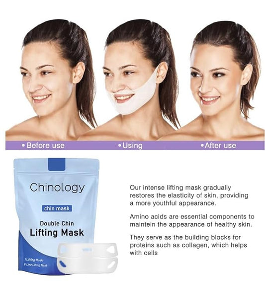 Double Chin Lifting Mask, Double Chin Reducer, Jawline Firming Mask for Face and Neck for Tightening and Firming (5 PCS)