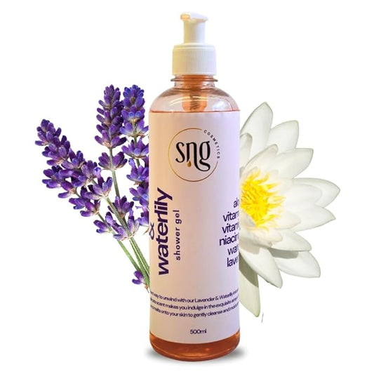 Lavender Body Wash for Women Men 16.9 fl oz – Hydrating Scented Shower Gel with Aloe Vera & Waterlily - Paraben and Cruelty Free