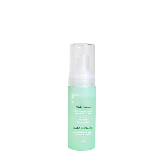 Élixir Intense - Nourishing Cleansing Foam - Hydrating & Brightening - With Hyaluronic Acid & Squalene - Gentle, Moisturizing, Firming & Revitalizing - Day/Night Facial Cleanser - 1.69oz