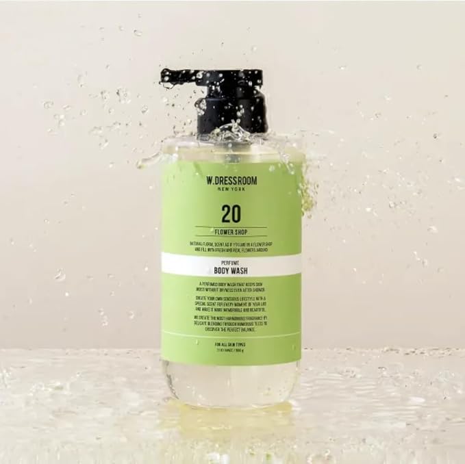 W.Dressroom Perfume Body Wash, Moisturizing Cleanser with Refreshing Scent, Gentle Hydrating Shower Gel, Korean Skincare, No.20 Flower Shop Scent, 16.9 fl oz (500 ml)
