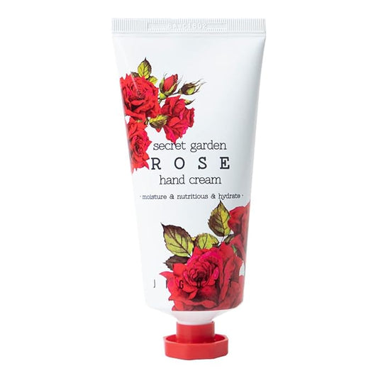 Secret Garden Rose Hand Cream - Korean Moisturizing Hand Lotion For Dry Hands Travel Size (Rose Scent, 3.38 Fl Oz)