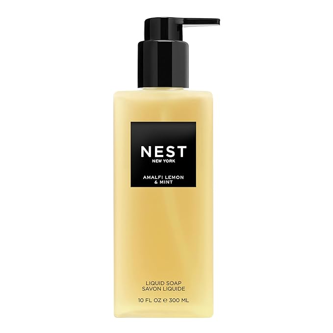 NEST New York Liquid Soap, Amalfi Lemon & Mint - 10 fl oz - Cleanses & Nourishes Skin - Approx. 300 Pumps Per Bottle - Gluten Free & Cruelty Free