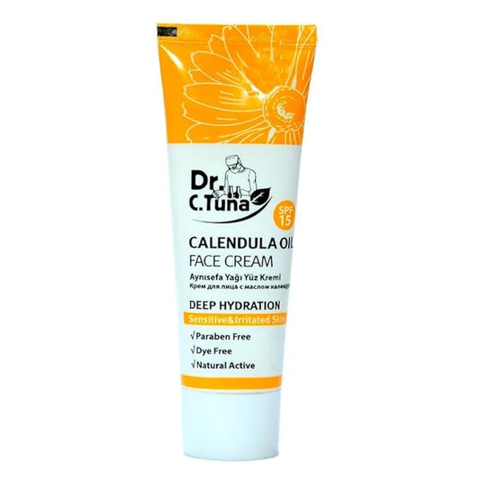FARMASi DR. C. TUNA Calendula Oil Face Cream, Deep Hydration & Soothing Moisturizer for Sensitive Skin, 1.7 fl.oz / 50 ml