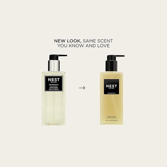 NEST New York Liquid Soap, Grapefruit - 10 fl oz - Cleanses & Nourishes Skin - Approx. 300 Pumps Per Bottle - Gluten Free & Cruelty Free