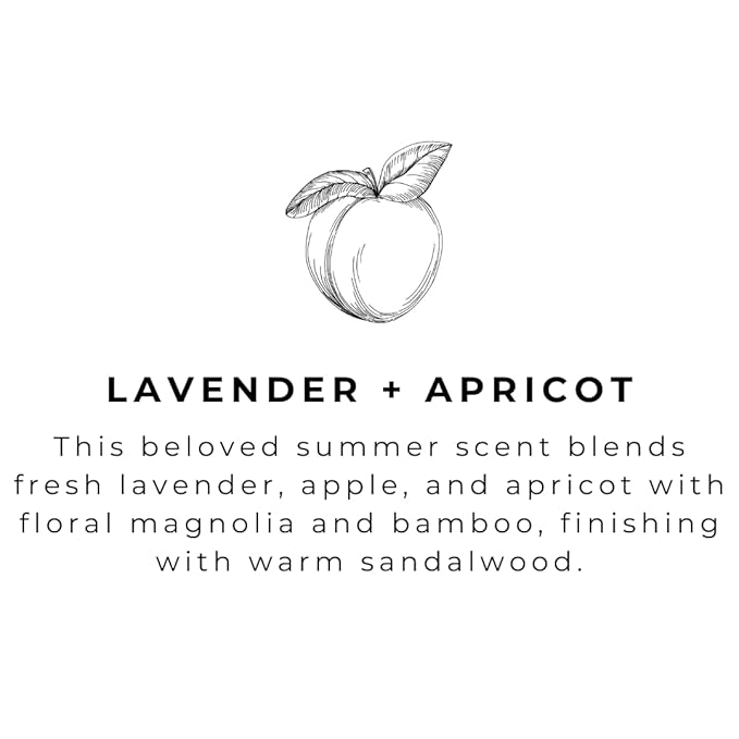 River Birch Lavender + Apricot Scented Natural Hand Soap - Handmade Soap - Moisturizing Hand Wash with Amber Glass Dispenser - Luxury Scented Hydrating Hand Soap - Vegan and Non-Toxic - 16 Fl Oz